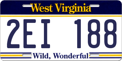 WV license plate 2EI188
