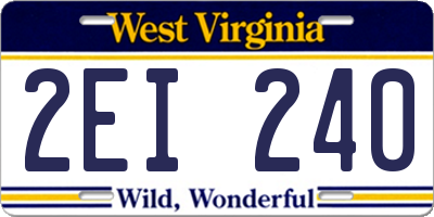 WV license plate 2EI240