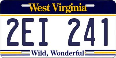 WV license plate 2EI241