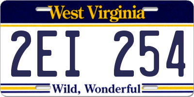 WV license plate 2EI254