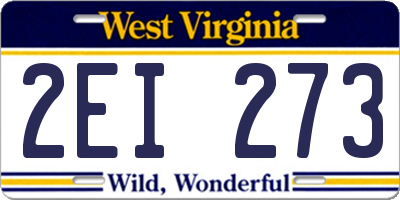 WV license plate 2EI273