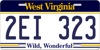 WV license plate 2EI323