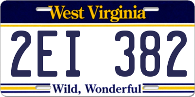 WV license plate 2EI382