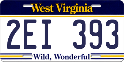 WV license plate 2EI393