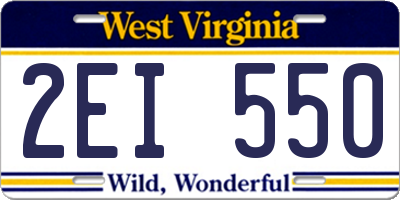 WV license plate 2EI550