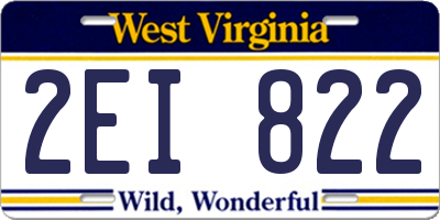 WV license plate 2EI822