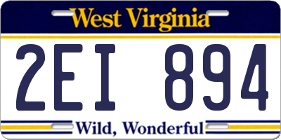WV license plate 2EI894