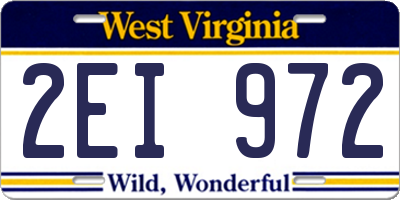 WV license plate 2EI972