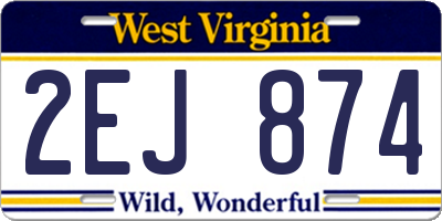 WV license plate 2EJ874