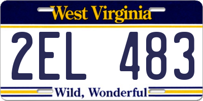 WV license plate 2EL483