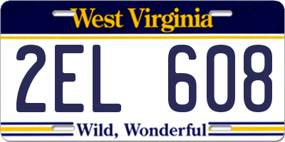 WV license plate 2EL608