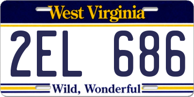 WV license plate 2EL686