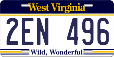 WV license plate 2EN496