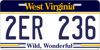 WV license plate 2ER236