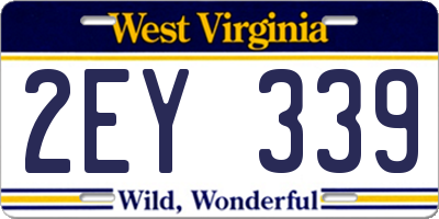 WV license plate 2EY339