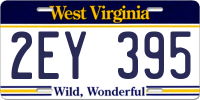 WV license plate 2EY395