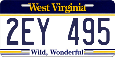WV license plate 2EY495