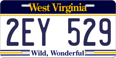 WV license plate 2EY529