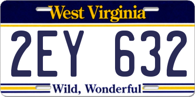 WV license plate 2EY632