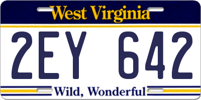 WV license plate 2EY642