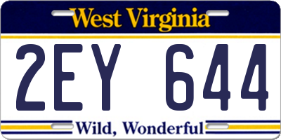 WV license plate 2EY644