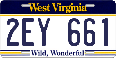 WV license plate 2EY661
