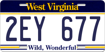 WV license plate 2EY677