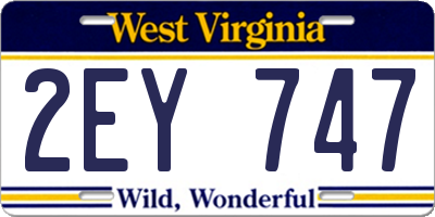 WV license plate 2EY747