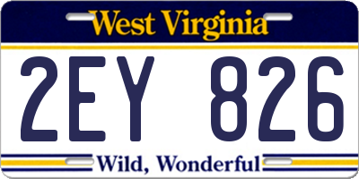 WV license plate 2EY826