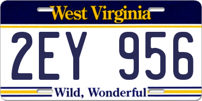 WV license plate 2EY956