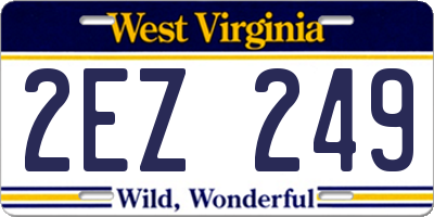 WV license plate 2EZ249