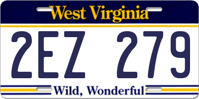 WV license plate 2EZ279