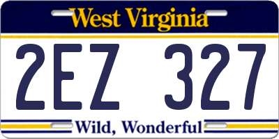 WV license plate 2EZ327