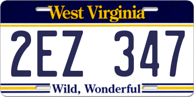 WV license plate 2EZ347
