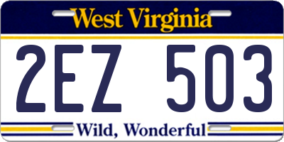 WV license plate 2EZ503