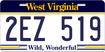 WV license plate 2EZ519