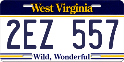 WV license plate 2EZ557