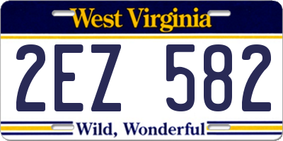 WV license plate 2EZ582