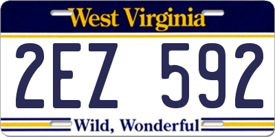 WV license plate 2EZ592