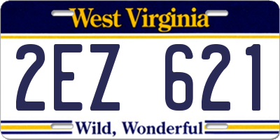 WV license plate 2EZ621