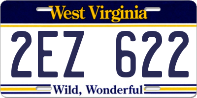 WV license plate 2EZ622
