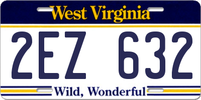 WV license plate 2EZ632