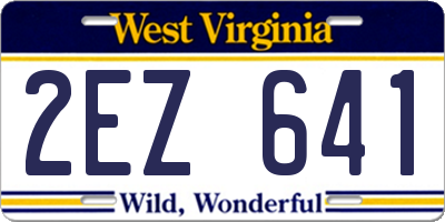 WV license plate 2EZ641