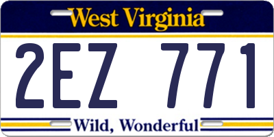 WV license plate 2EZ771