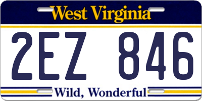 WV license plate 2EZ846