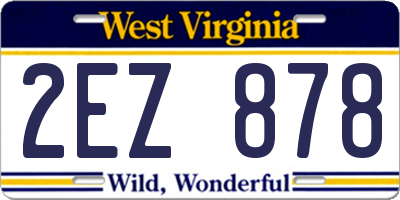 WV license plate 2EZ878