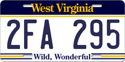 WV license plate 2FA295