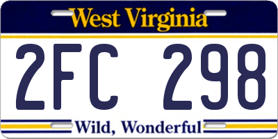 WV license plate 2FC298