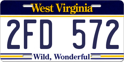 WV license plate 2FD572