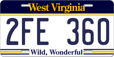 WV license plate 2FE360
